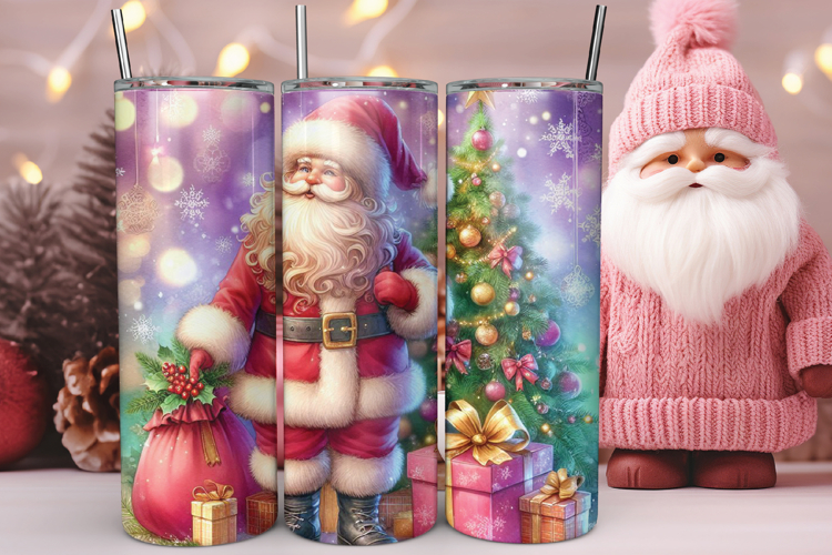 3d Christmas Santa Tumbler Wrap