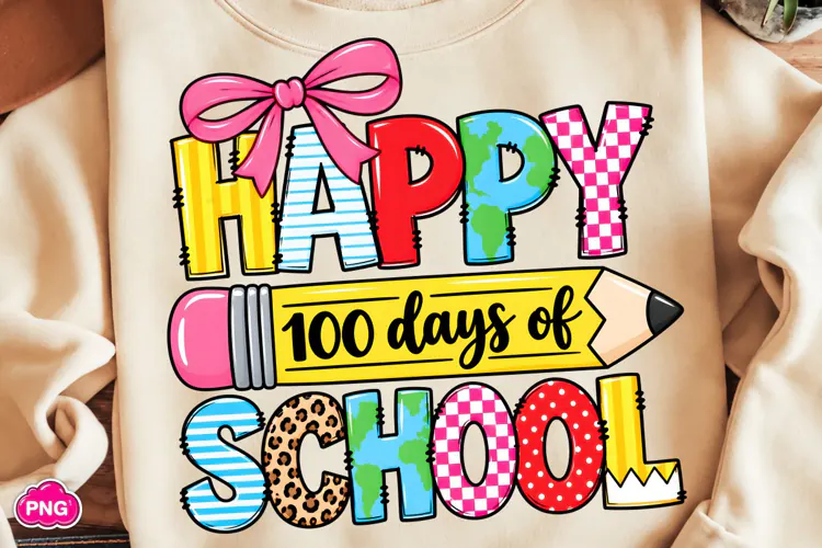 Happy 100 Days of School PNG,