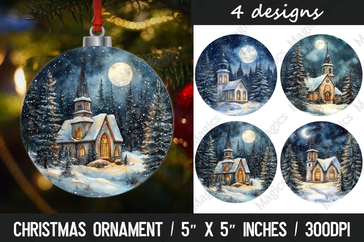 Christmas round ornaments sublimation design