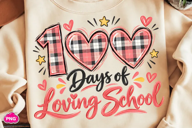 100 Days of Loving School PNG, Happy 100 Days Of School PNG