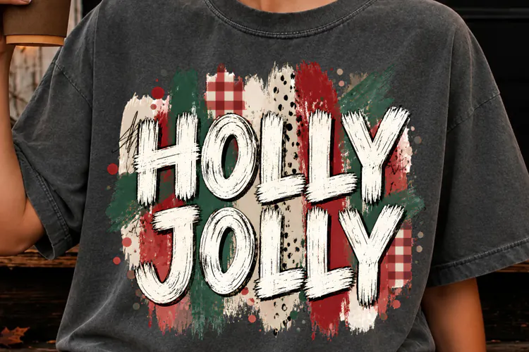 Holly Jolly PNG, Coquette Merry Christmas PNG, Christmas PNG