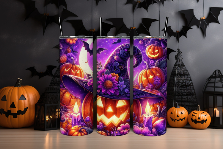 Halloween Pumpkin Tumbler Wrap
