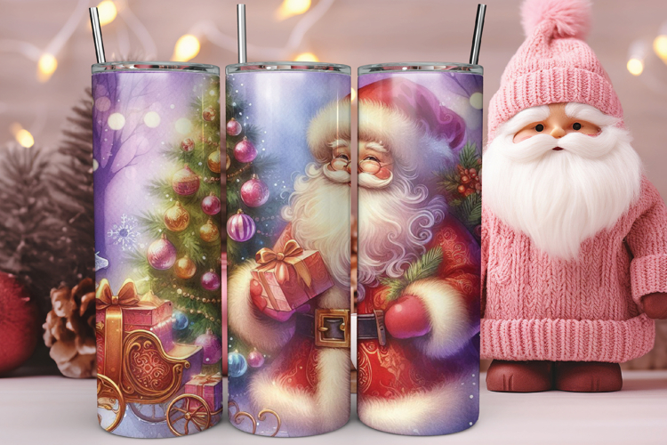 3d Christmas Santa Tumbler Wrap