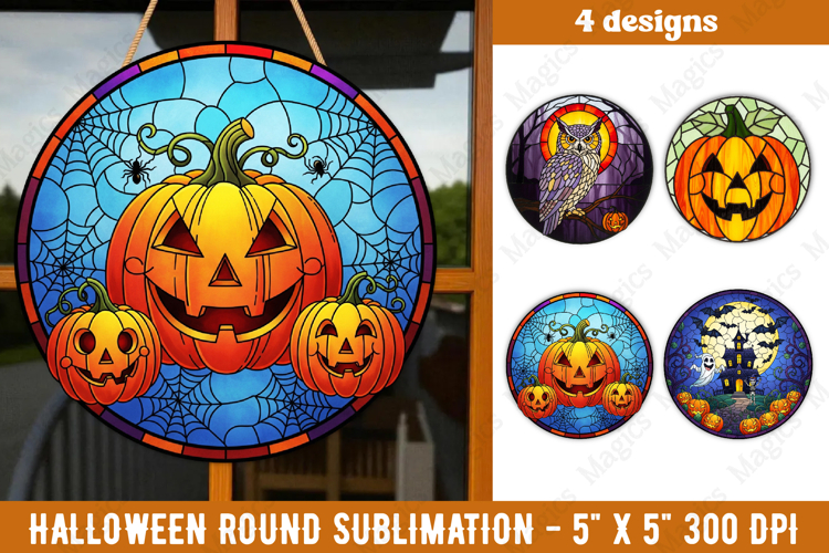 Halloween sublimation ornament | stained glass PNG
