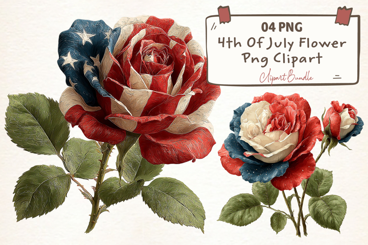4th Of July Flower PNG Clipart