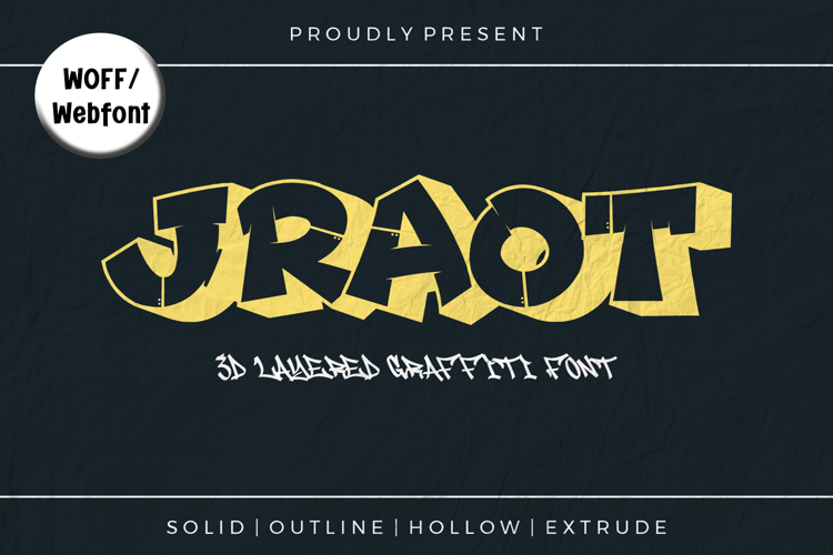 Jraot | Webfont Graffiti Display Typeface with 4 Layered