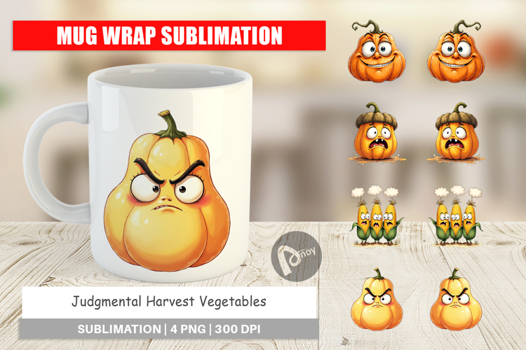 Judgmental Vegetables Mug Wrap