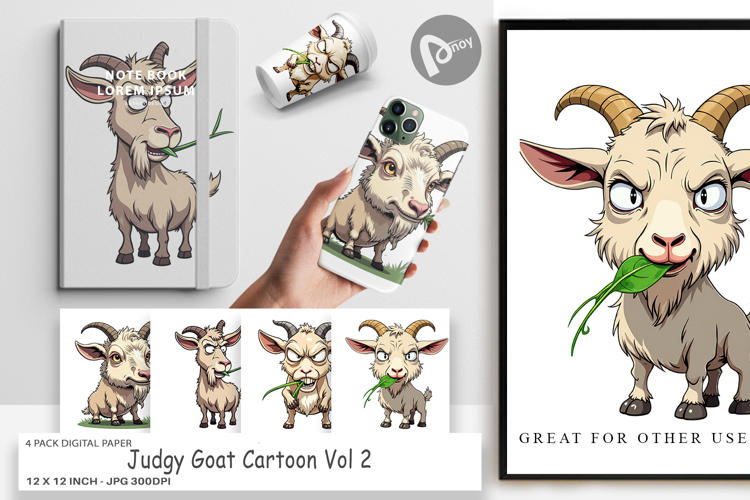 Digital Paper Judgy Goat
