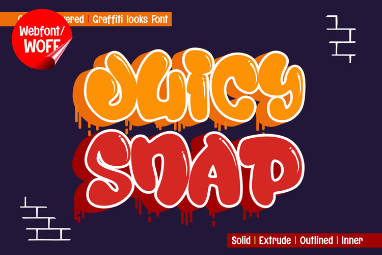 Juicy Snap | Chubby 3D Layered Graffiti Webfont for Bold Fun
