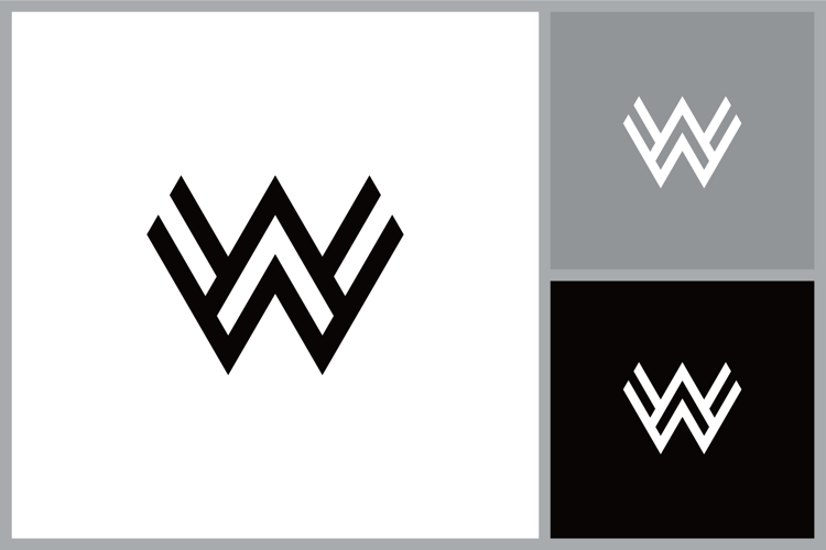 Letter W Initial Line Symbol