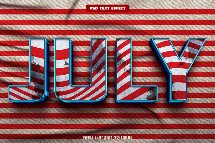 July 3D editable text effect