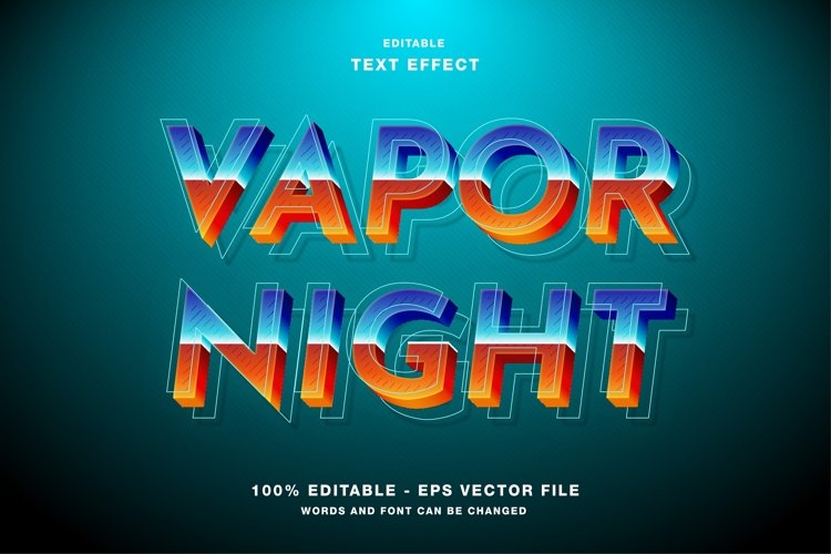 Vapor Night Wave - Editable Text Effect example image 1