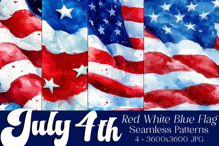 July 4th Patterns, American Flag Seamless Patterns s2