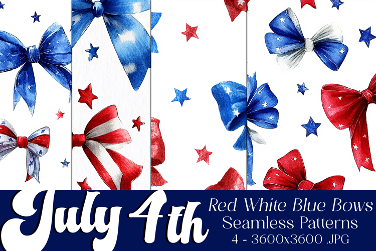July 4th Patterns, 4th of July Bows Seamless Patterns s3