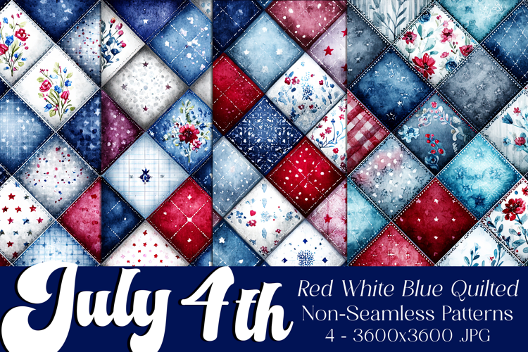 July 4th Backgrounds, 4th of July Quilted Backgrounds, s1
