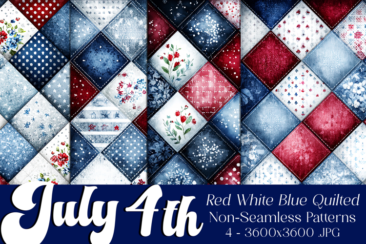 July 4th Backgrounds, 4th of July Quilted Backgrounds, s2