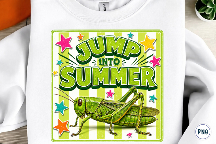 Jump into Summer Grasshopper PNG