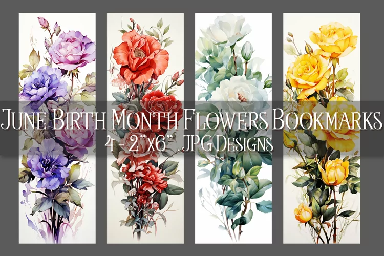 Floral Bookmark, June Bookmark, Roses Bookmarks, s1