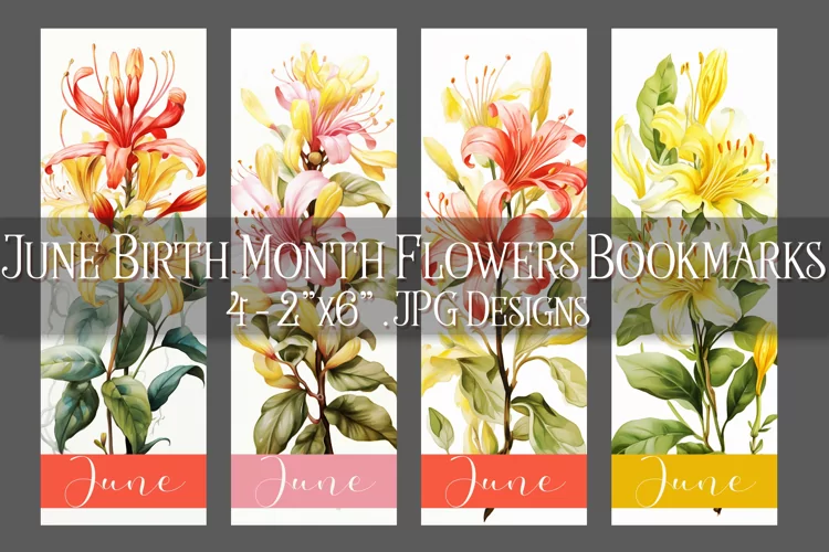 Floral Bookmark, June Bookmark, Honeysuckle Bookmarks, s2