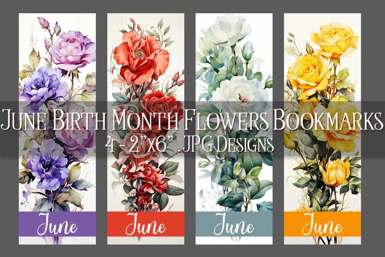 Floral Bookmark, June Bookmark, Roses Bookmarks, s2