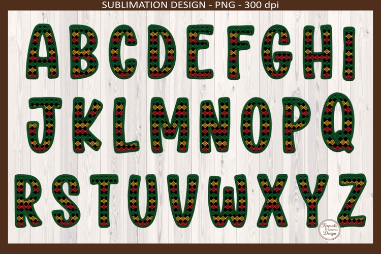Juneteenth Faux Embroidery Alphabet & Numbers