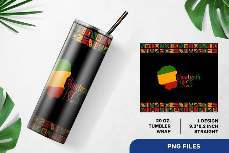 Juneteenth 1865 Afro Woman, 20 oz Skinny Tumbler Sublimation