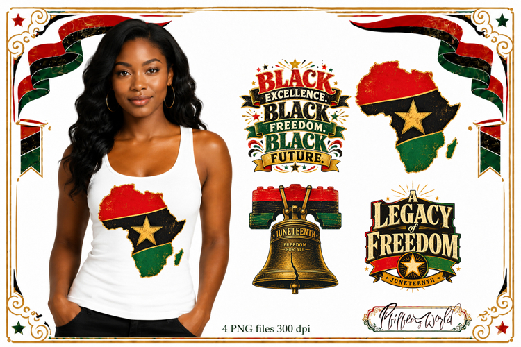 Juneteenth Celebration PNG Designs | Freedom PNG