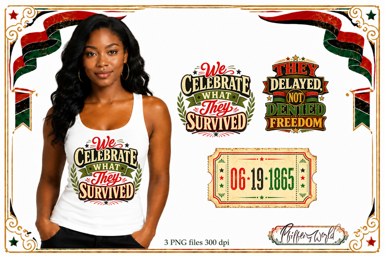 Juneteenth Celebration PNG Designs | Freedom Quotes Clipart