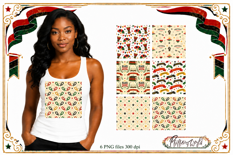 Juneteenth Digital Papers | Black History Patterns
