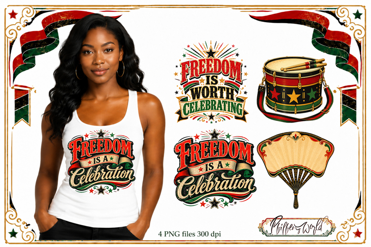 Juneteenth Celebration PNG Designs | Vintage Graphics