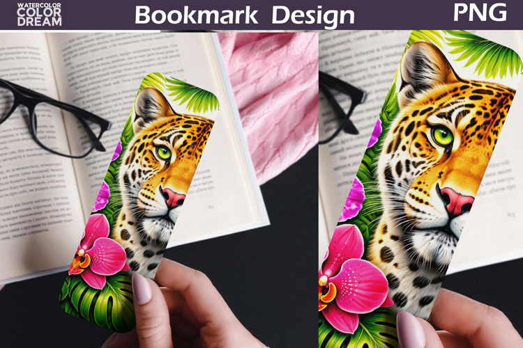 Jaguar Jungle Bookmark | Tropical Animal Sublimation