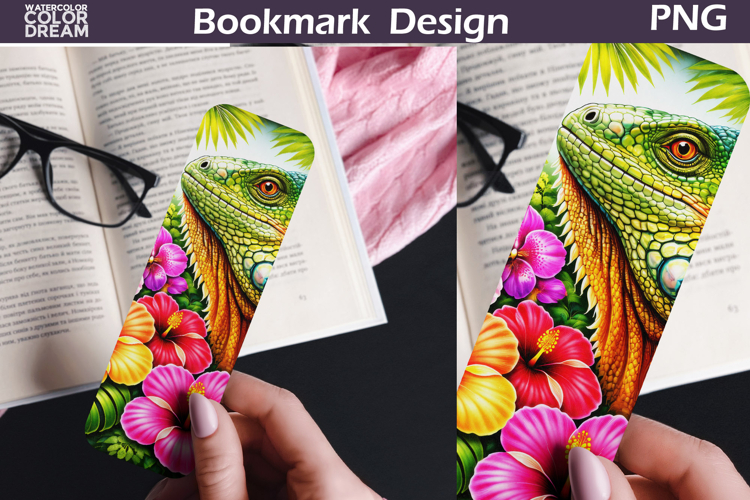 Iguana Tropical Bookmark | Jungle Reptile Sublimation