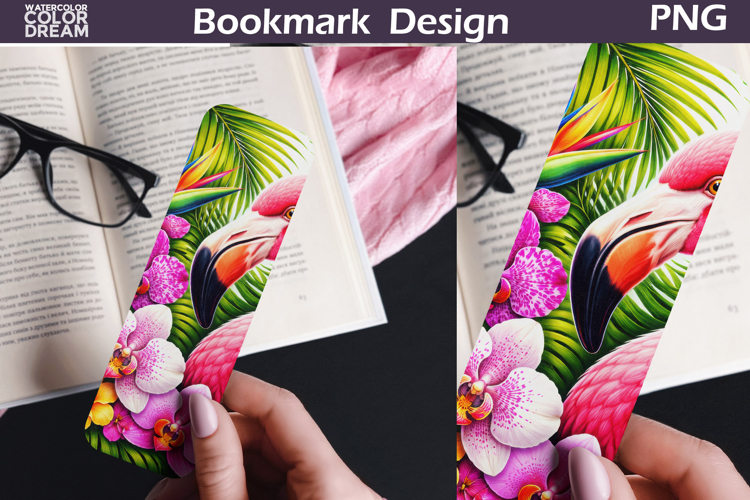 Flamingo Tropical Bookmark | Exotic Bird Sublimation