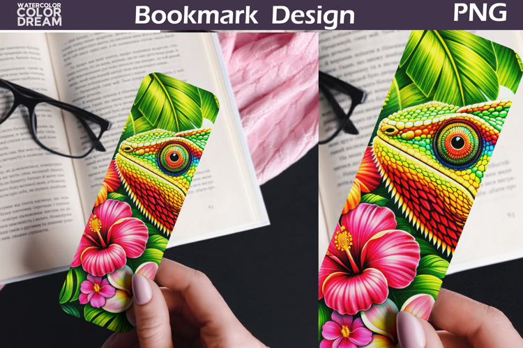 Chameleon Tropical Bookmark | Jungle Reptile Sublimation