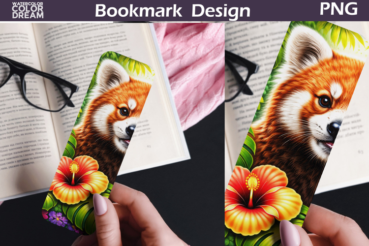 Red Panda Tropical Bookmark | Jungle Animal Sublimation