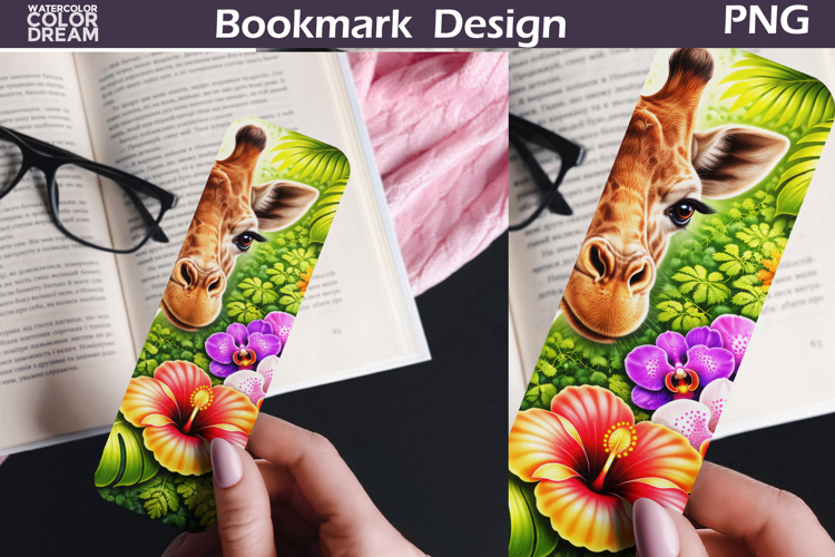 Giraffe Tropical Bookmark | Safari Animal Sublimation
