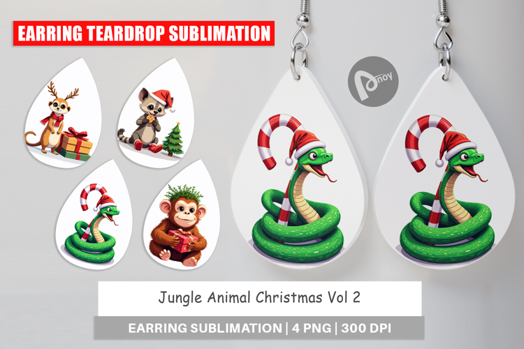 Earring Christmas Jungle Animals