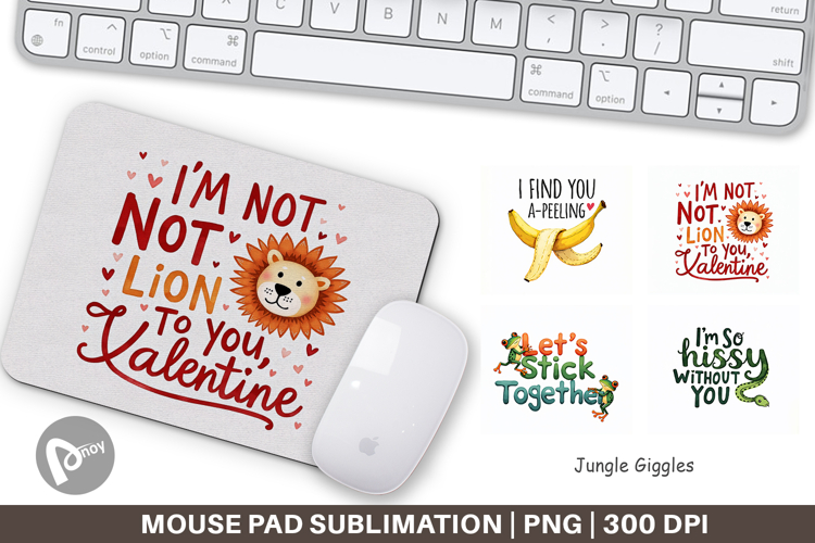 Jungle Giggles Valentine Mouse Pad