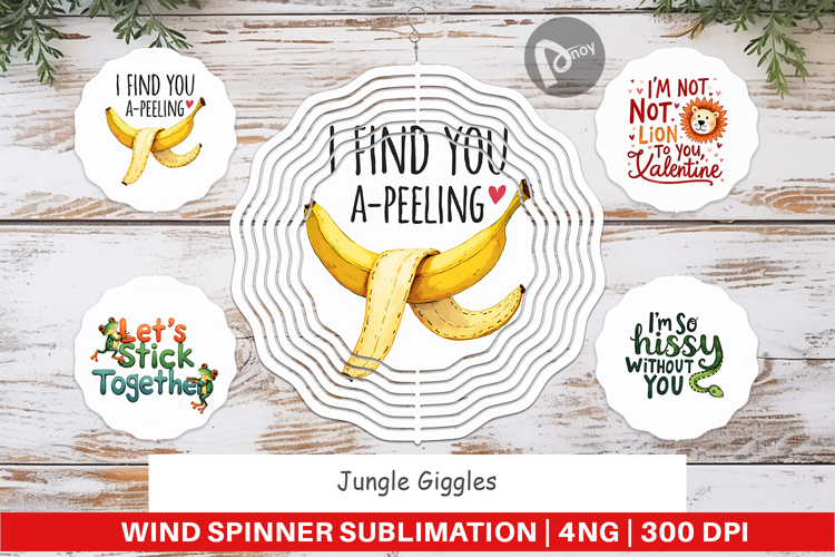Jungle Giggles Valentine Wind Spinner
