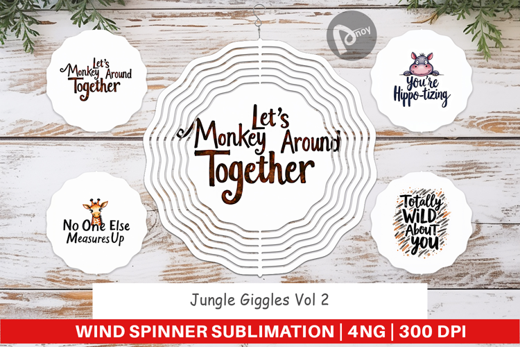 Jungle Giggles Valentine Wind Spinner