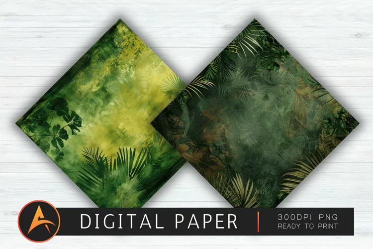 Jungle Paint Overlays By Curio Digital Paper