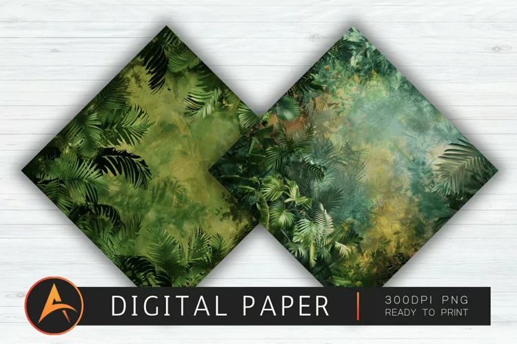 Jungle Paint Overlays By Curio Digital Paper