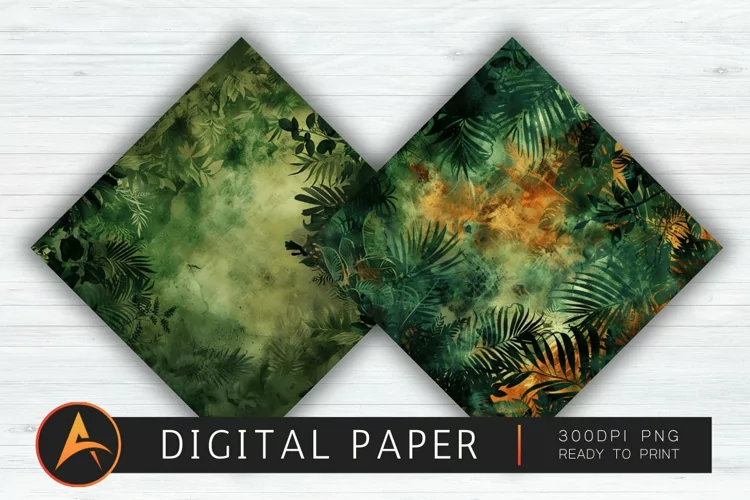 Jungle Paint Overlays By Curio Digital Paper pattern