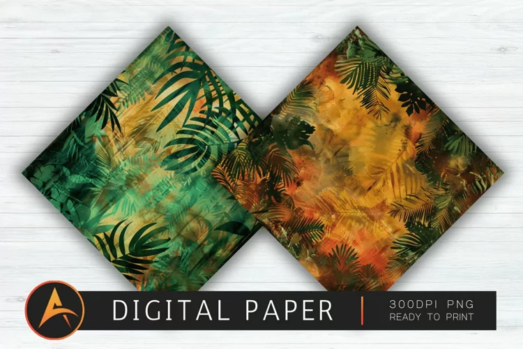 Jungle Paint Overlays By Curio Digital Paper Wallpaper