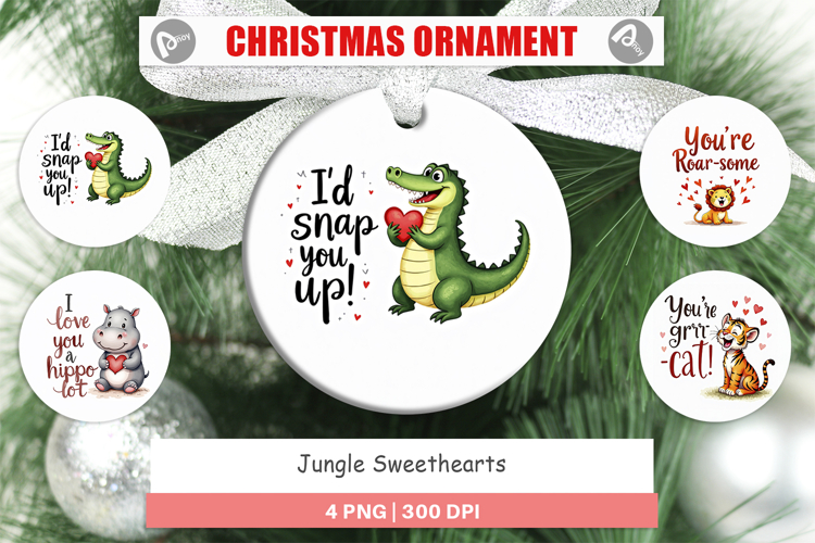 Jungle Sweethearts Valentine Ornament