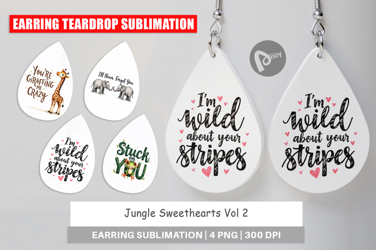 Jungle Sweethearts Valentine Earring