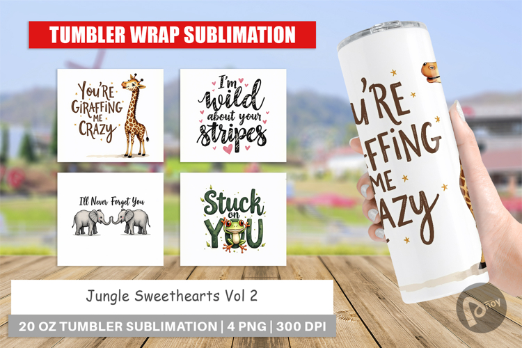 Jungle Sweethearts Valentine Tumbler