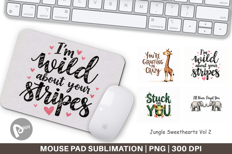 Jungle Sweethearts Valentine Mouse Pad