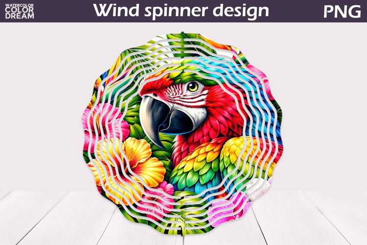 Macaw Wind Spinner Design | Tropical parrot jungle