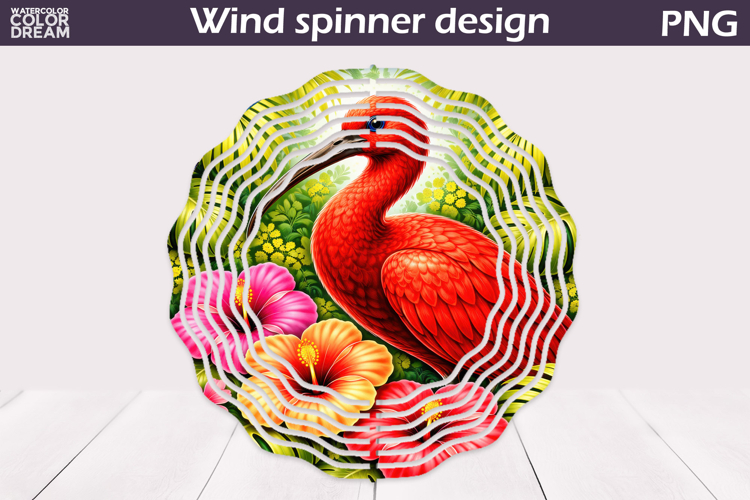 Scarlet Ibis Wind Spinner | Tropical Jungle Art